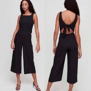 Wilfred Écoulement Romper Black Wide  Legs Open Back Lined Size 0